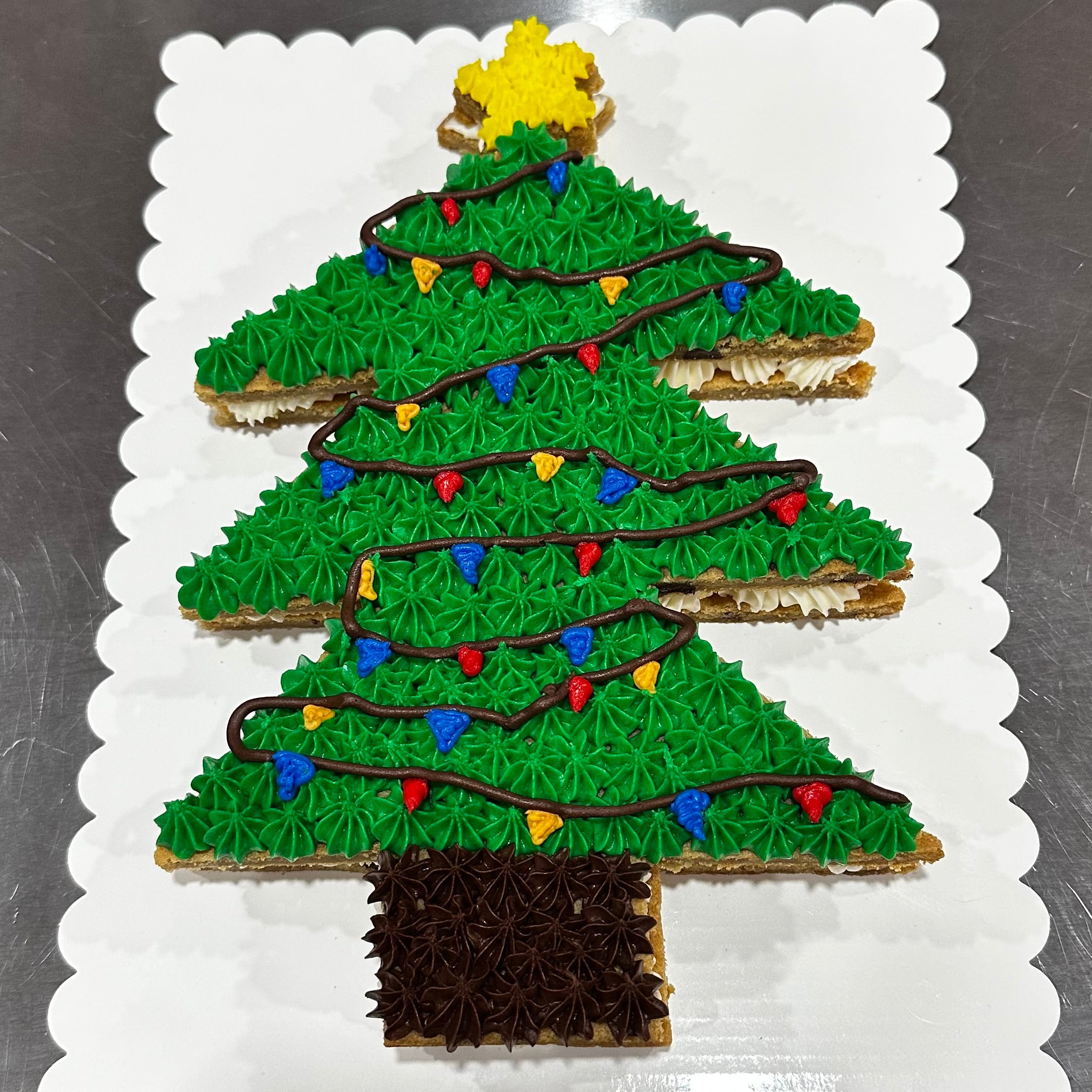 Christmas Tree 2 layer cookie cake!